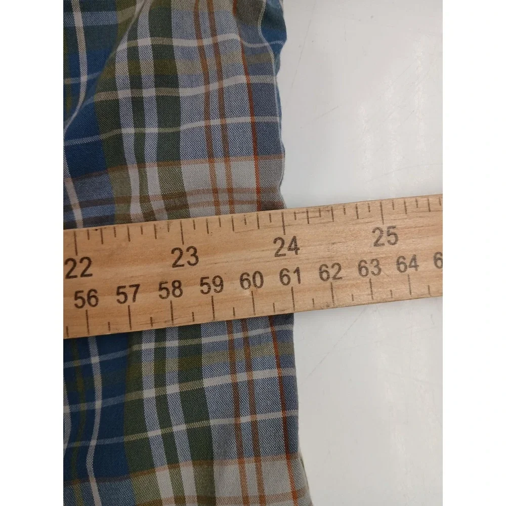 The North Face Shirt Mens 2XL Blue Green Plaid‎ Short Sleeve Button Down Hiking